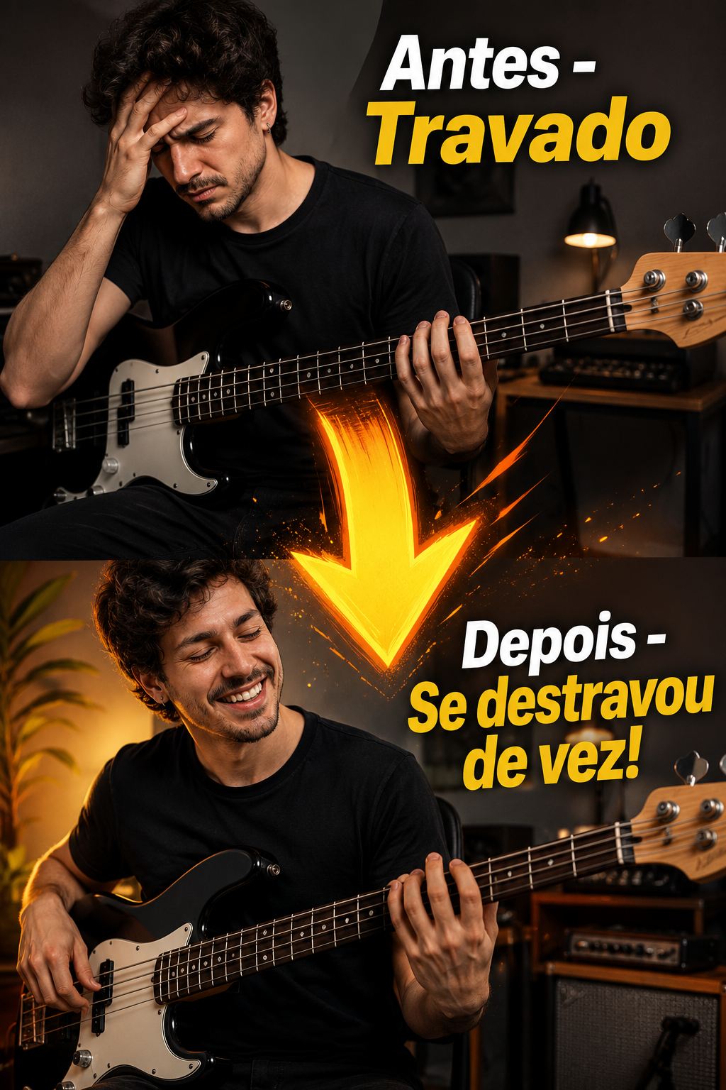 Antes e depois — com e sem método